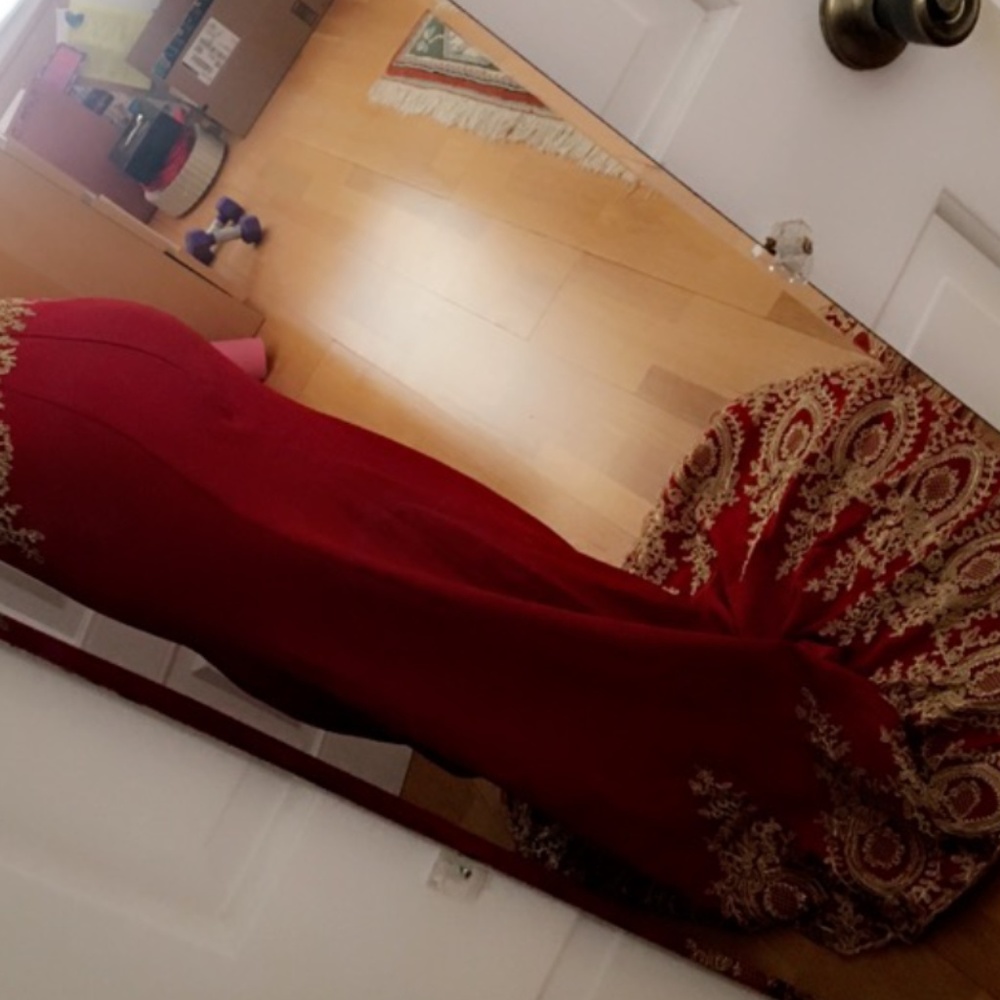 Dark Red Two-Piece Prom Dress